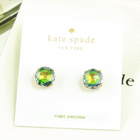 Kate Spade bright ideal round earrings Jet Gold